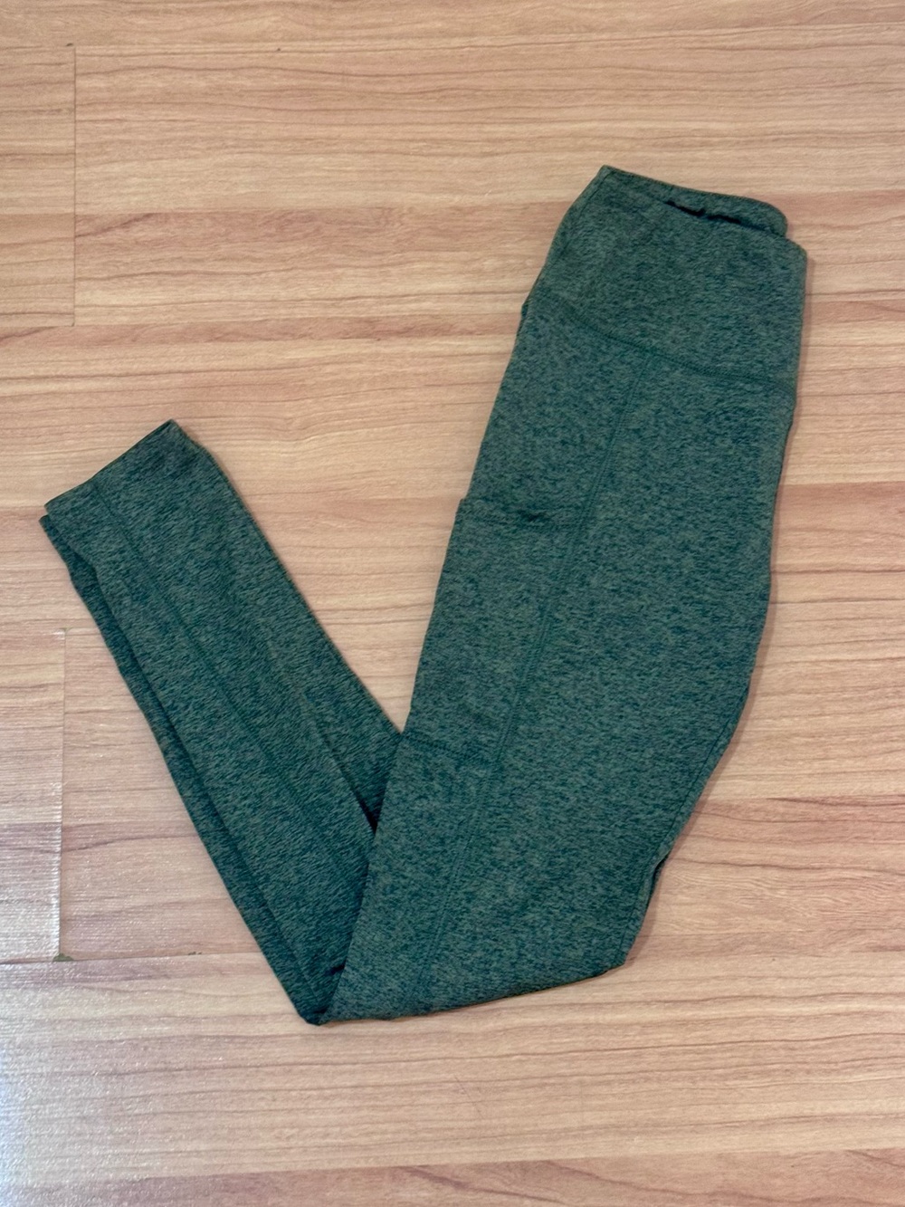 olive green high-waisted leggings